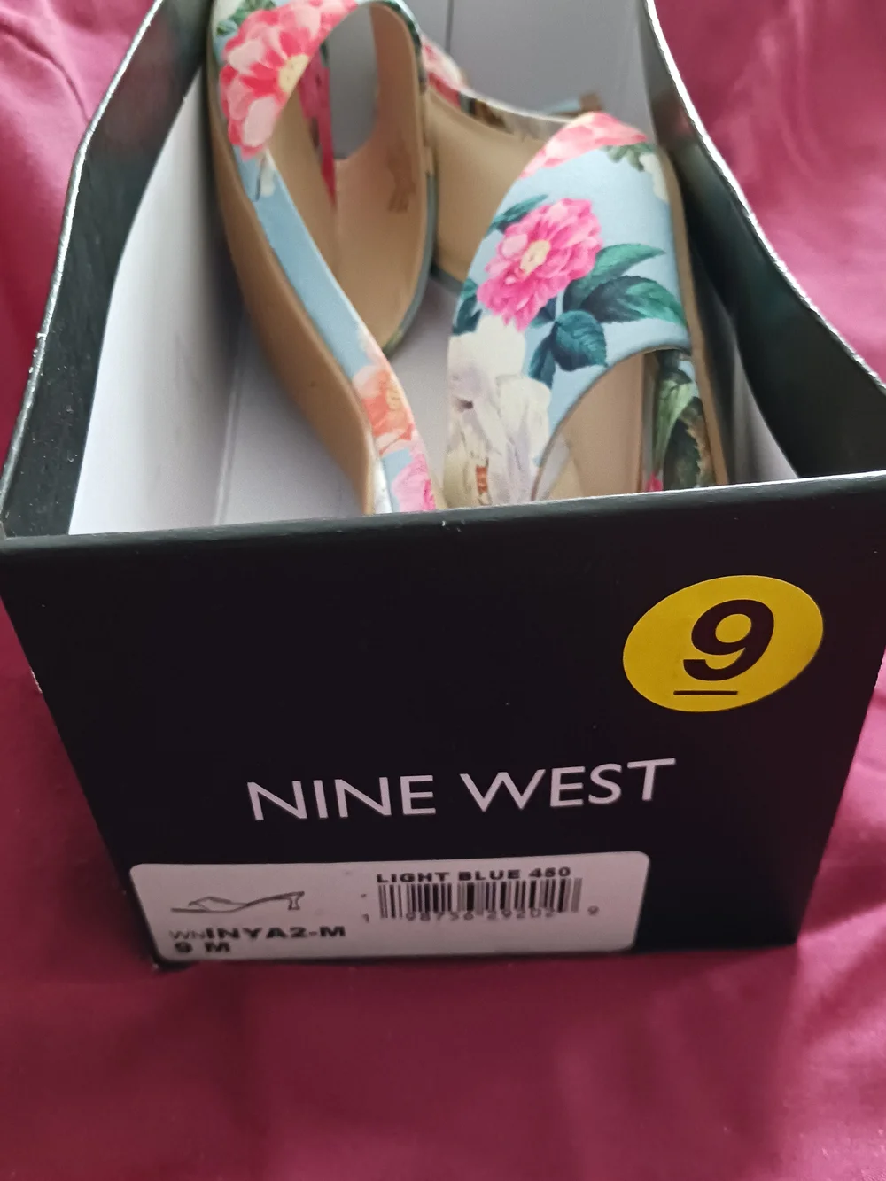 Nine West Women's Blue Floral Slide Sandals - Picture 7 of 7